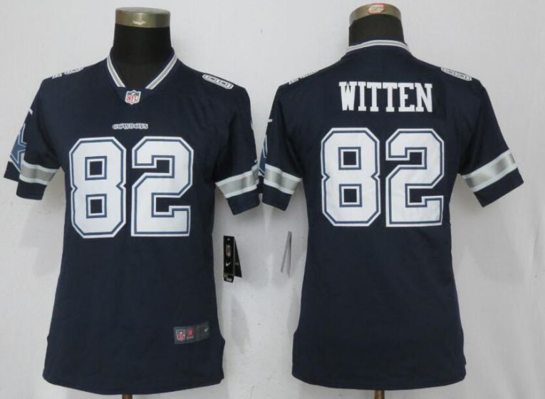 Women Dallas cowboys #82 Witten Blue Nike Vapor Untouchable Limited NFL Jerseys